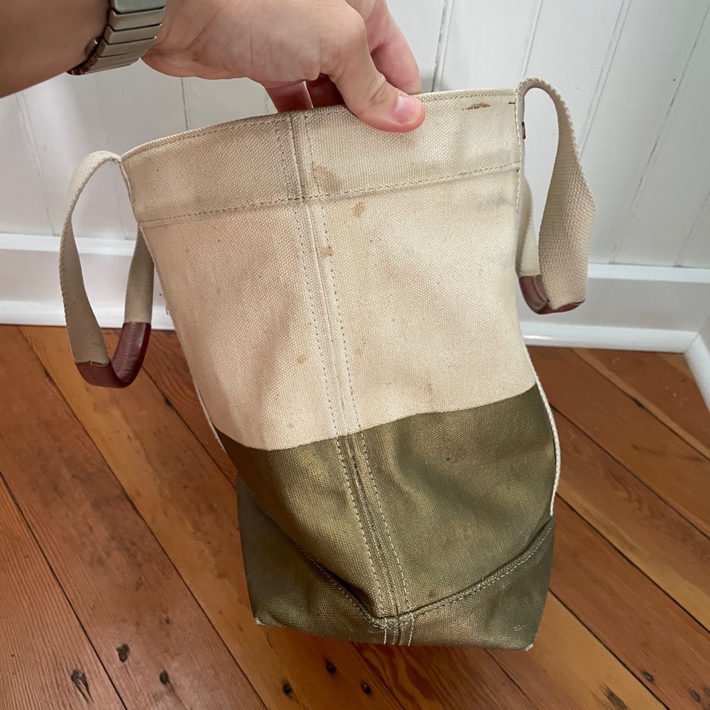 Tory Burch Metallic Gold Dipped Tote - image 5